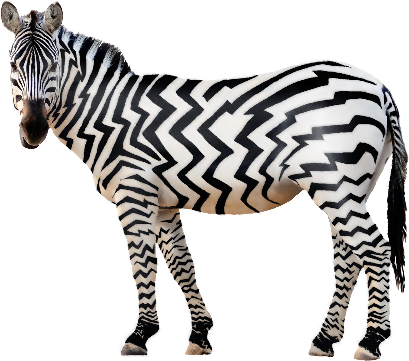 A Zebra With Black And White Stripes