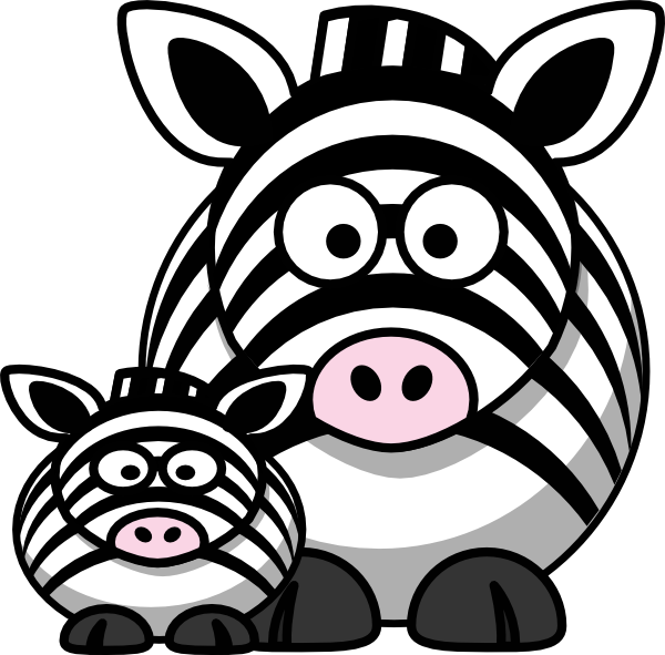 A Cartoon Of A Zebra And A Baby Zebra