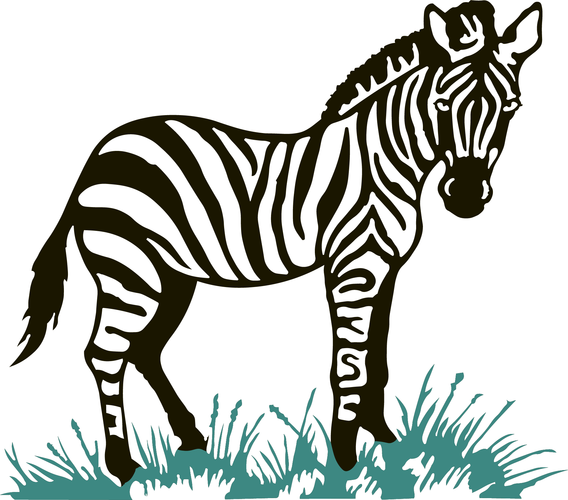 A Zebra Standing In Grass