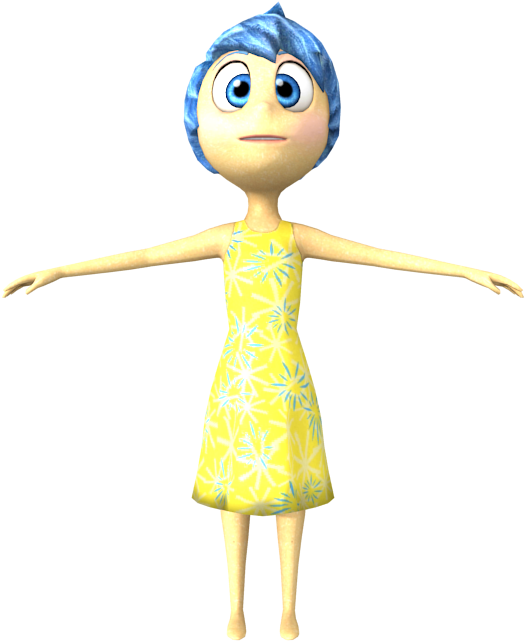 Cartoon Character With Blue Hair And Yellow Dress