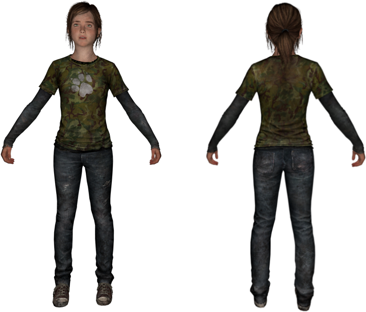 A Woman In A Camouflage Shirt