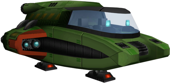 A Green And Black Spaceship