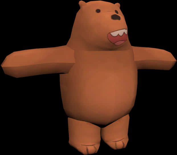 A Cartoon Bear With Arms Out