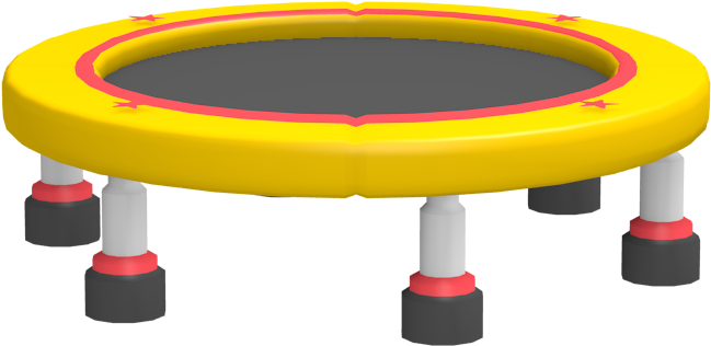 A Yellow And Red Trampoline