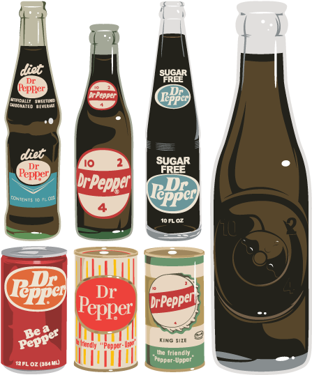 A Group Of Soda Bottles And Cans