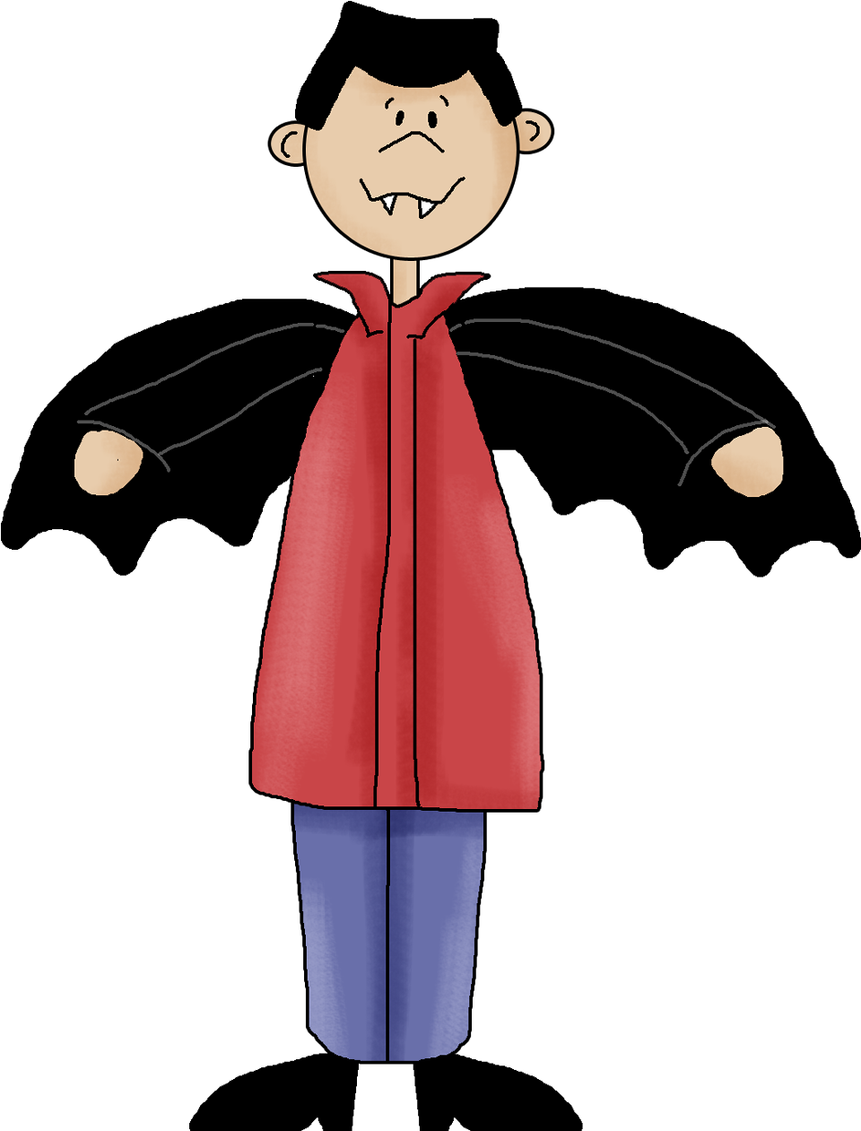 A Cartoon Of A Boy Wearing A Red Coat