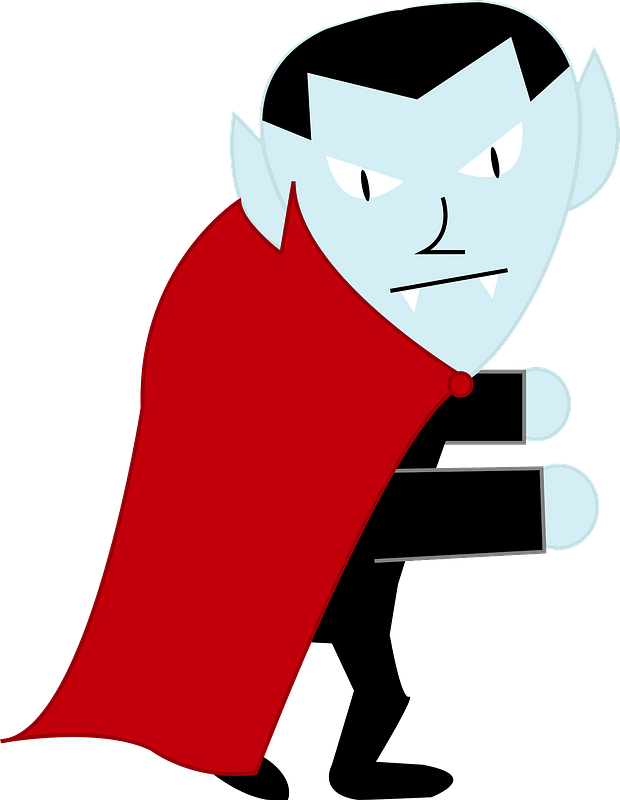 A Cartoon Of A Vampire With A Cape