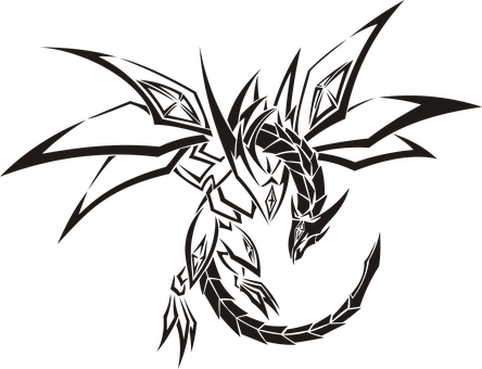 A Black Dragon With Wings