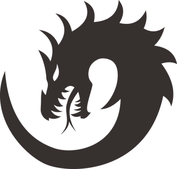 A Black Dragon With A Black Background