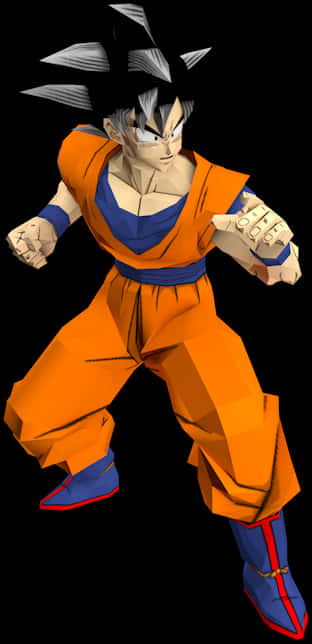 A Cartoon Character In An Orange And Blue Outfit
