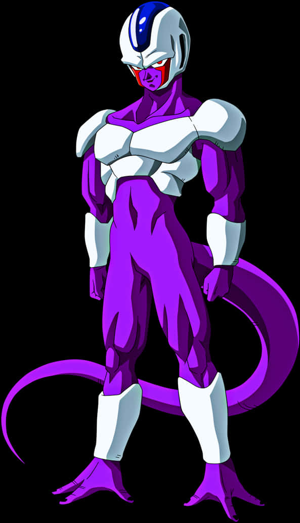 A Cartoon Of A Purple And White Character