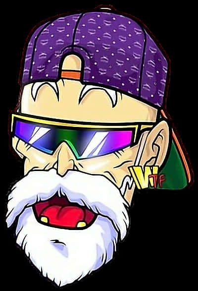 Cartoon Of A Man Wearing Sunglasses And A Hat