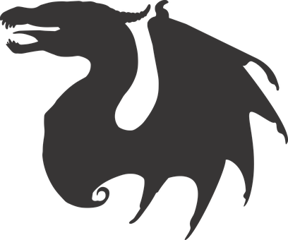 A Grey Dragon With Horns
