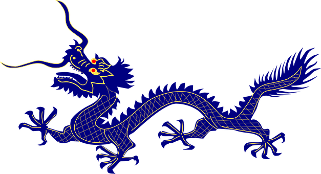 A Blue Dragon With Yellow Eyes