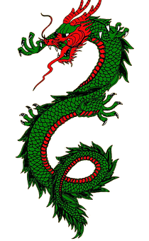 A Green And Red Dragon