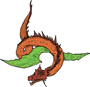 A Dragon With A Green Leaf