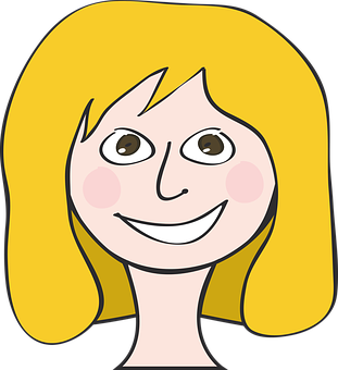 A Cartoon Of A Woman Smiling