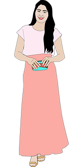 A Woman In A Pink Dress