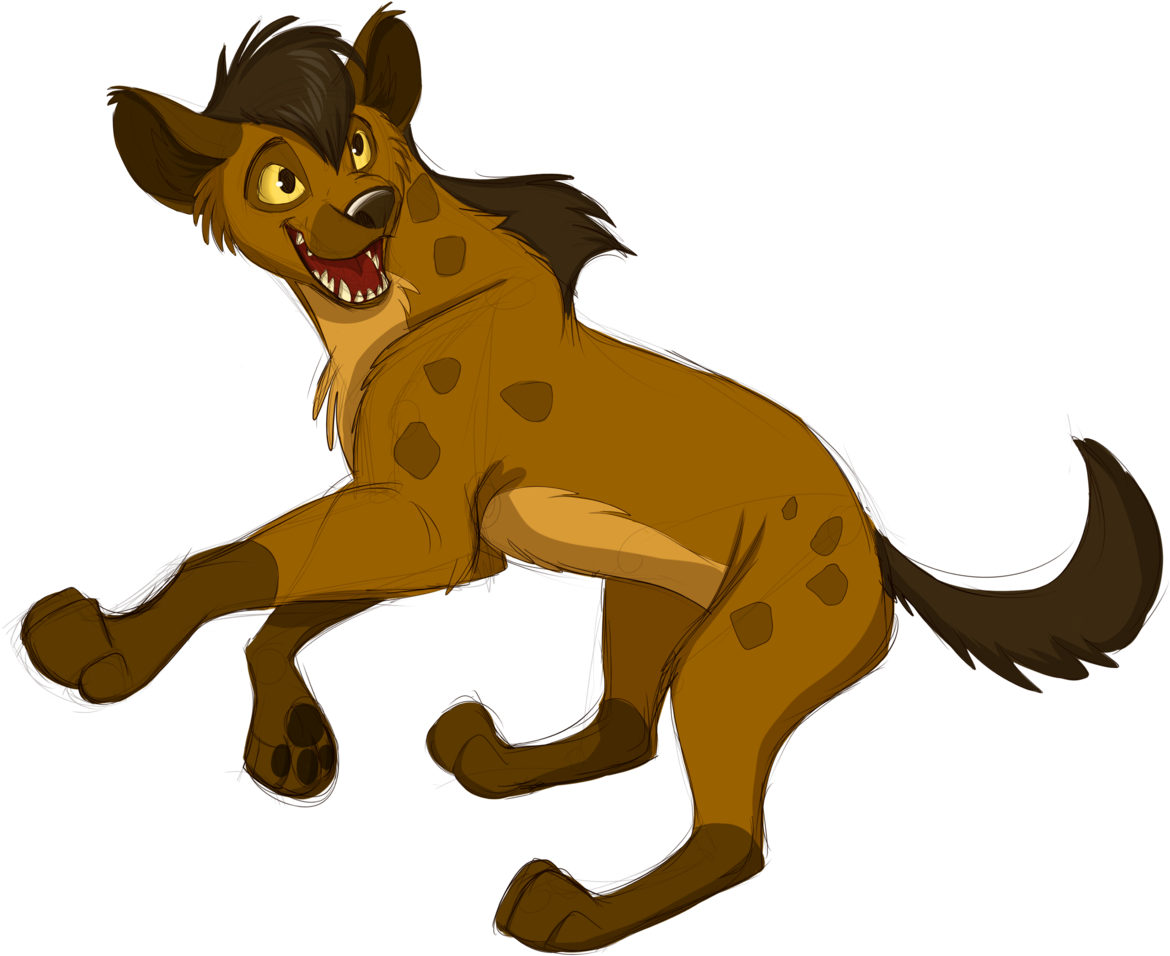 Cartoon Hyena With Black Background