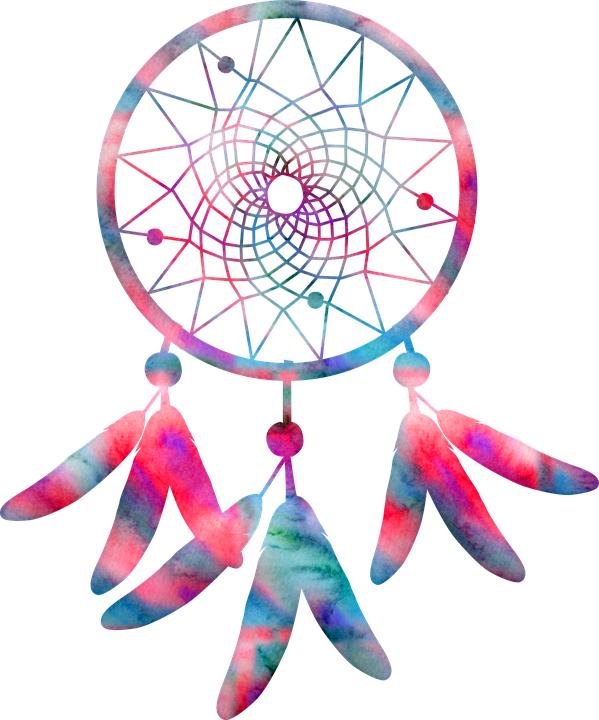 A Colorful Dream Catcher With Feathers