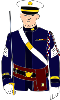 A Cartoon Of A Man In Uniform