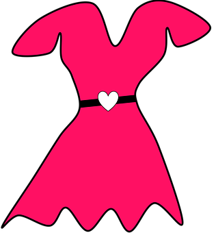 A Pink Dress With A White Heart On It