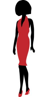 A Red Dress On A Black Background