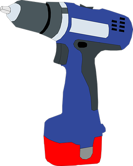 A Blue And Red Drill
