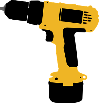 A Yellow Drill On A Black Background