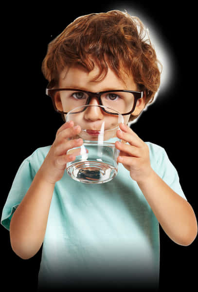 A Child Drinking From A Glass