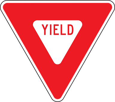 A Red And White Yield Sign