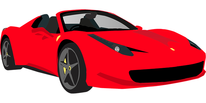 A Red Sports Car With Black Background