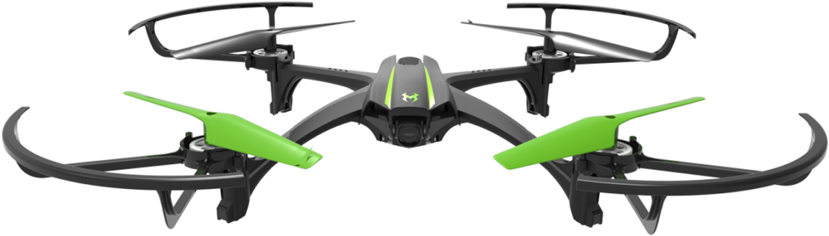 A Drone With Green Blades
