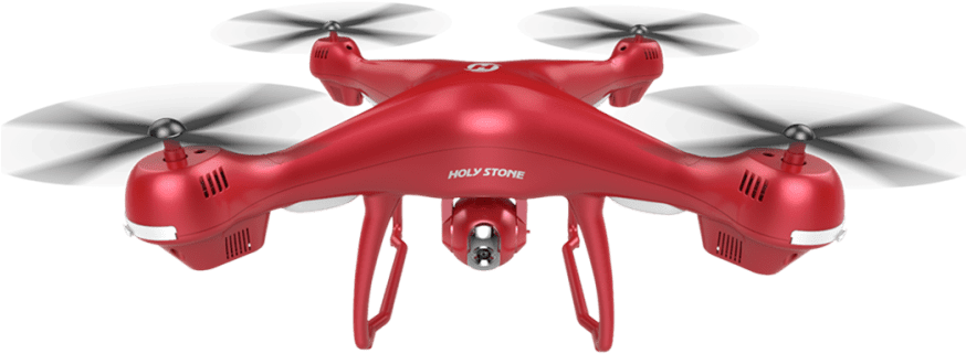 A Red Drone With A Camera