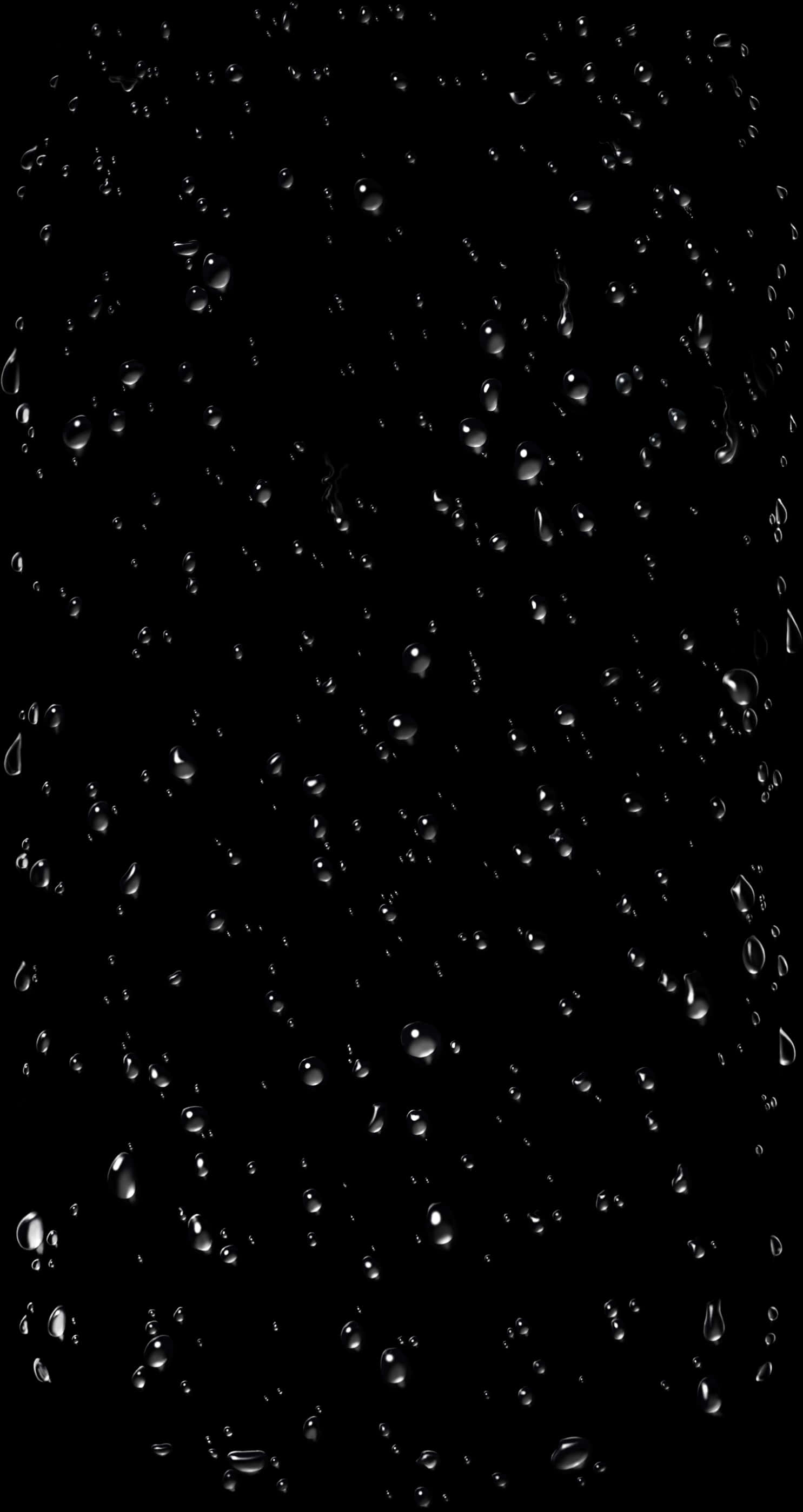 Water Drops On A Black Background