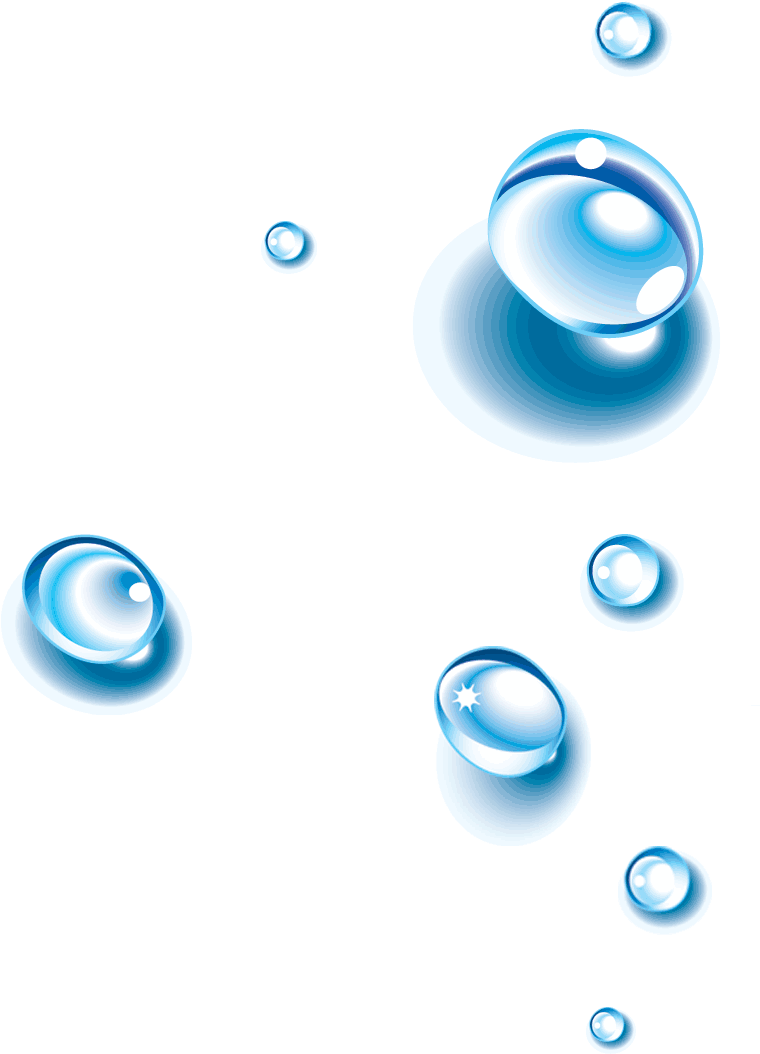 A Group Of Water Droplets On A Black Background