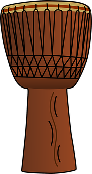 A Brown Drum With Black Lines