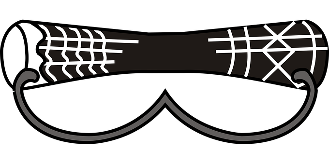 A Black And White Mustache With White Lines