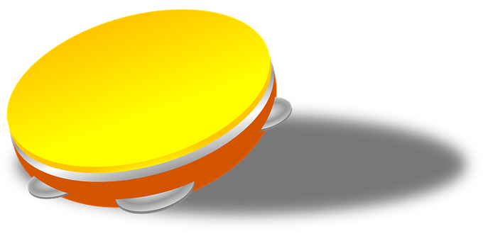 A Yellow And Orange Tambourine