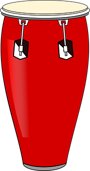 A Red Object With White And Black Designs