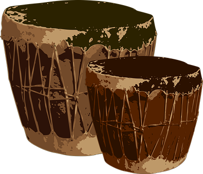 A Pair Of Drums With A Black Background