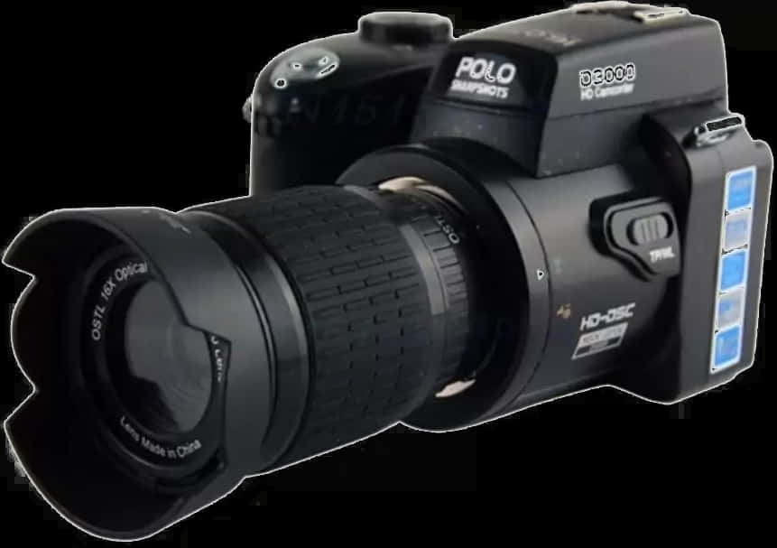 A Black Camera With A Lens