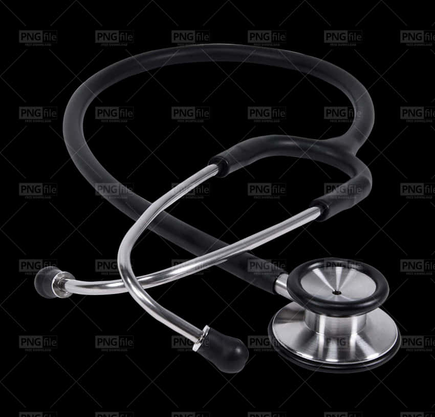 A Stethoscope On A Black Background