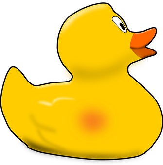 A Yellow Rubber Ducky On A Black Background