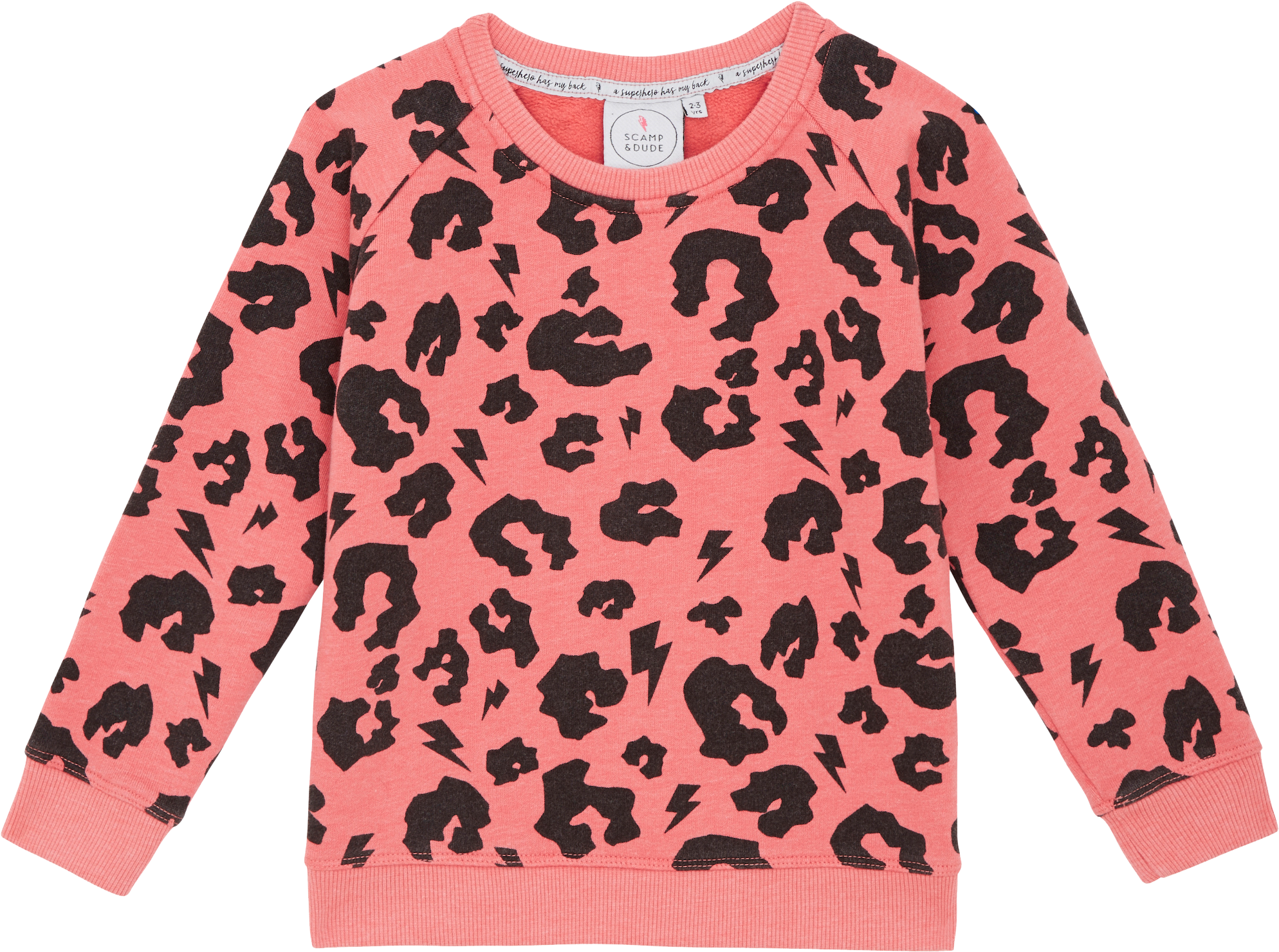 A Pink And Black Leopard Print Sweater