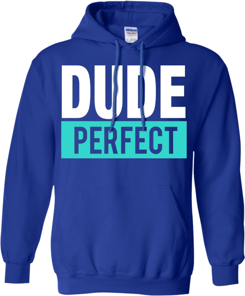 A Blue Hoodie With White Text On It