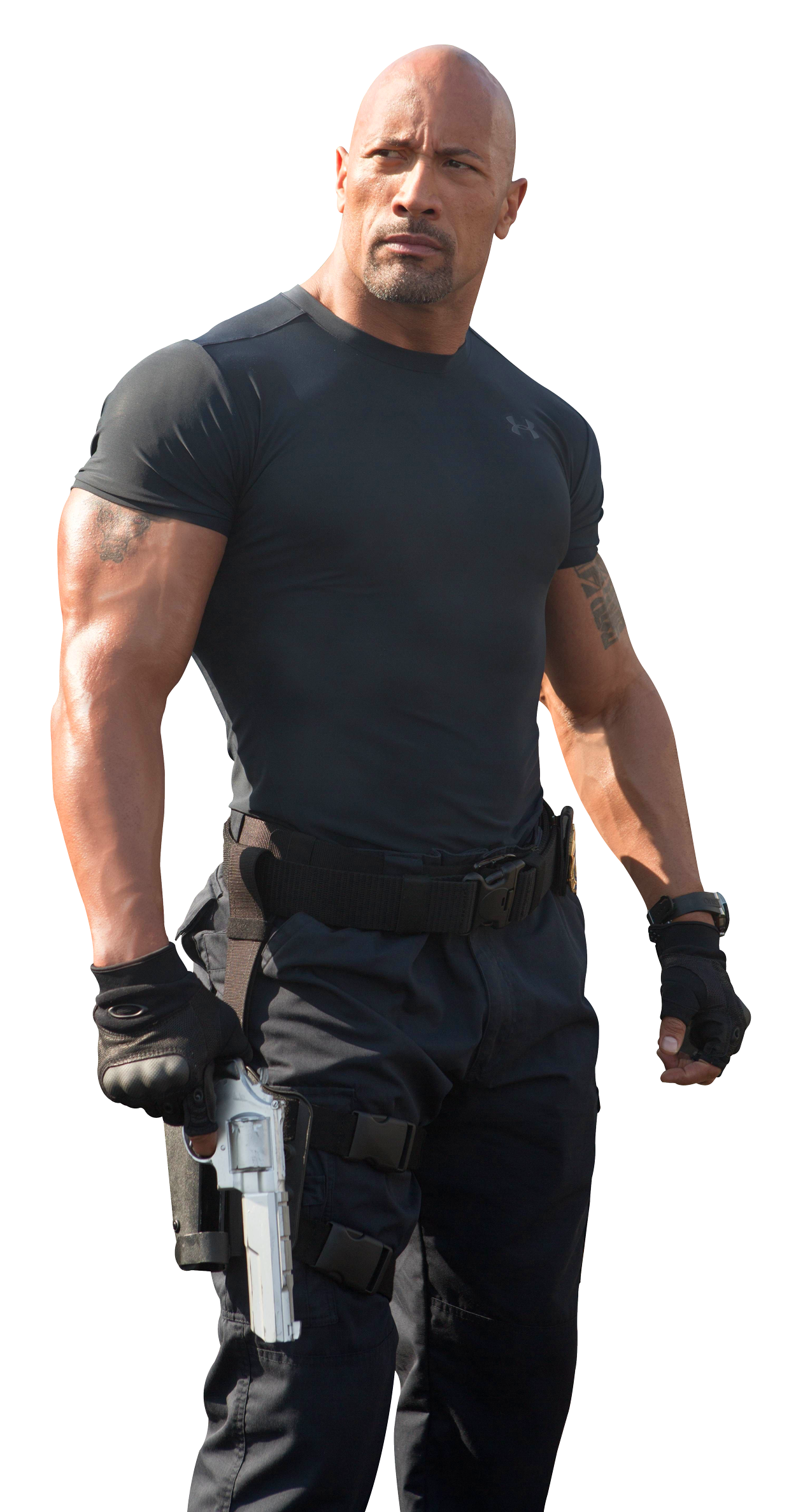 A Man In Black Shirt Holding A Gun
