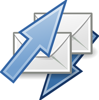 A Group Of Envelopes With An Arrow Pointing Up