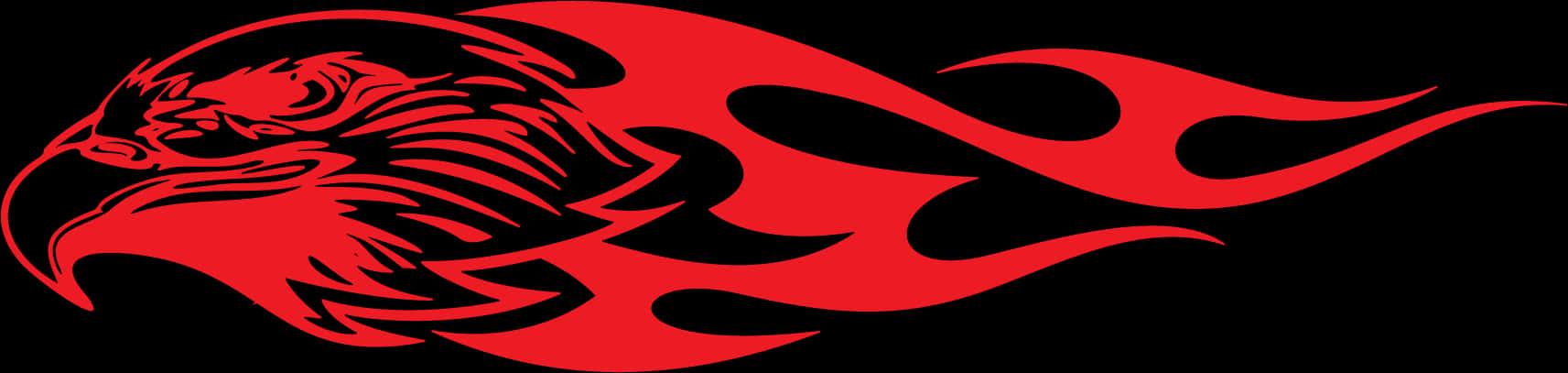 Eagle Head And Red Flames