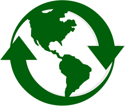 A Green Recycle Symbol With A World Map